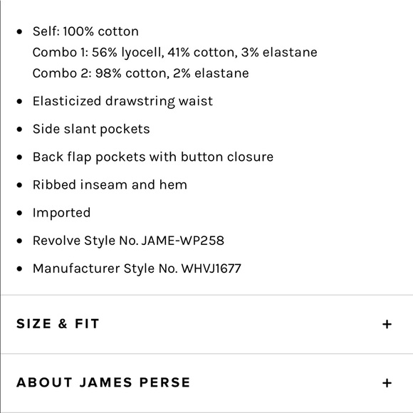 NEW James Perse mixed media joggers size small - Picture 2 of 5